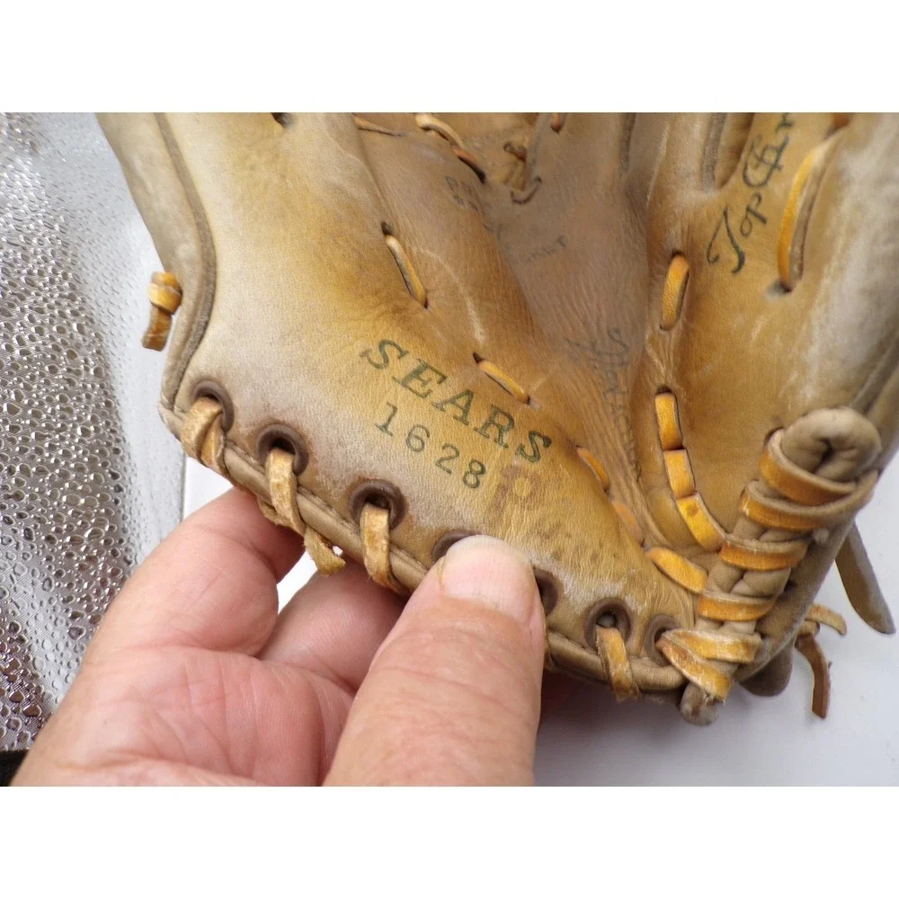 Vintage Sears‎ 1628 Top Grain Cowhide Baseball Glove Mitt Profile Pocket Display